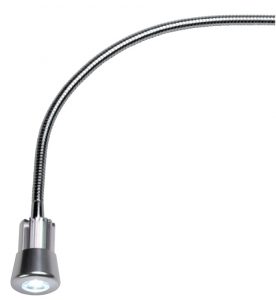 Flexible liberty L E D fixture in polished chrome.