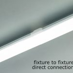 Example of a direct connection between two linear light fixtures.