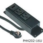 4000 series power distribution unit with two outlets in a black finish.