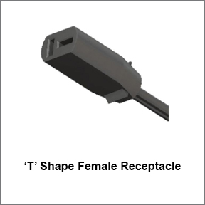 t shape female receptacle