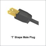 t shape male plug