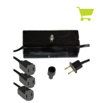 Full range rotary dimmer with three standard female connectors