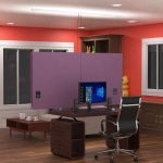 acoustic light panel with power distribution in office application