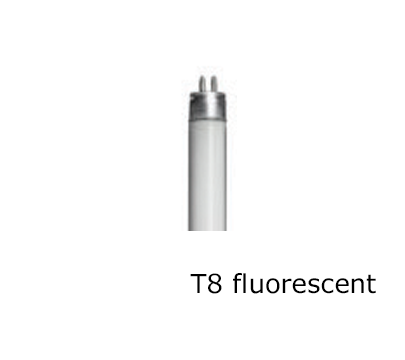 T eight fluorescent lamps