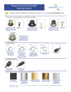 flanged recessed downlight ordering information