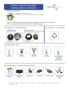 trimless recessed downlight ordering options