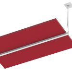 red transition acoustic light fixture