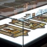 museum display case backlit with l e d light guide panels.