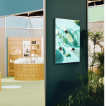 exhibit tradeshow booth with backlit silicone edge graphic illuminated.